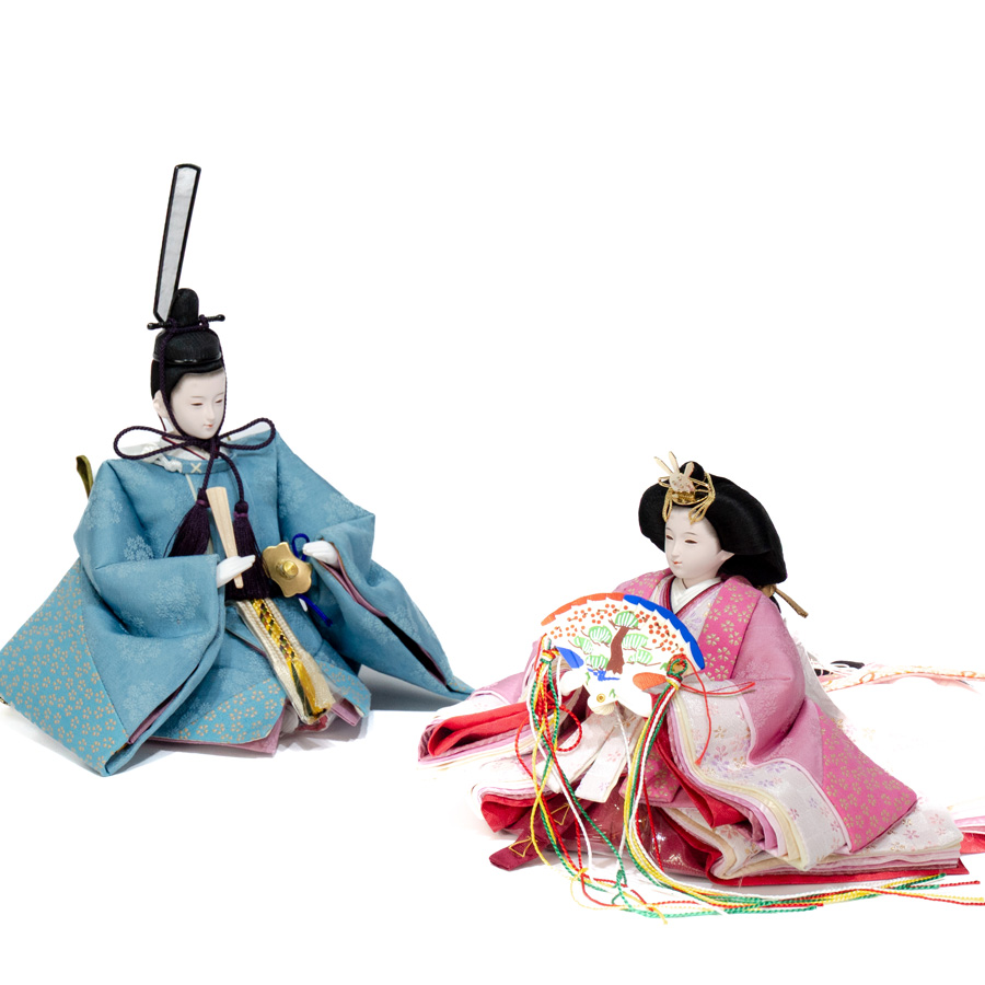 甲州印伝小桜柄草木染め合わせ衣装小三五親王さくら日和飾りセット4写真