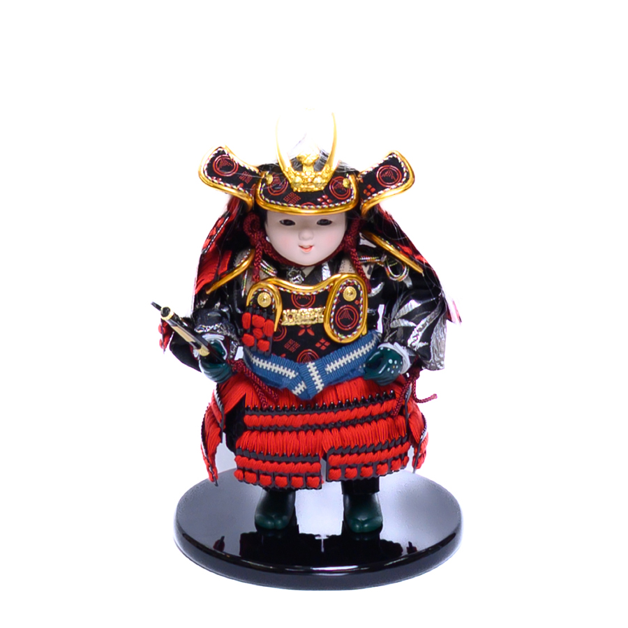 甲州印伝武田信玄稚児大将（炎）　金龍飾りセット