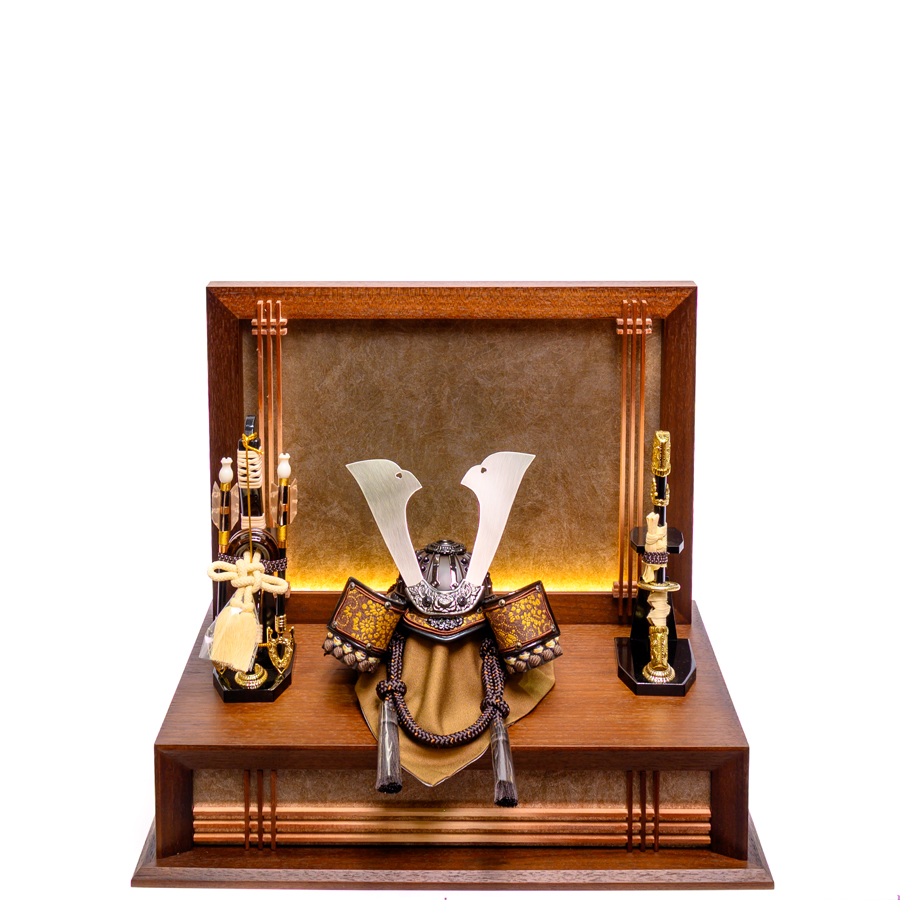 LED照明付き濃茶威6号大鍬型兜brown beatセット