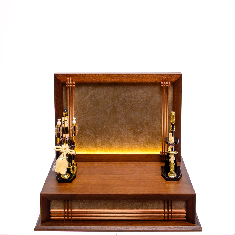 LED照明付き濃茶威6号大鍬型兜brown beatセット3写真