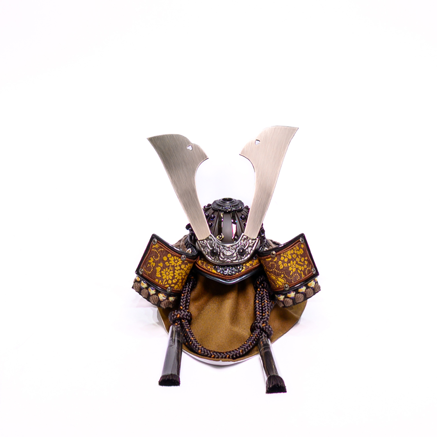 LED照明付き濃茶威6号大鍬型兜brown beatセット4写真