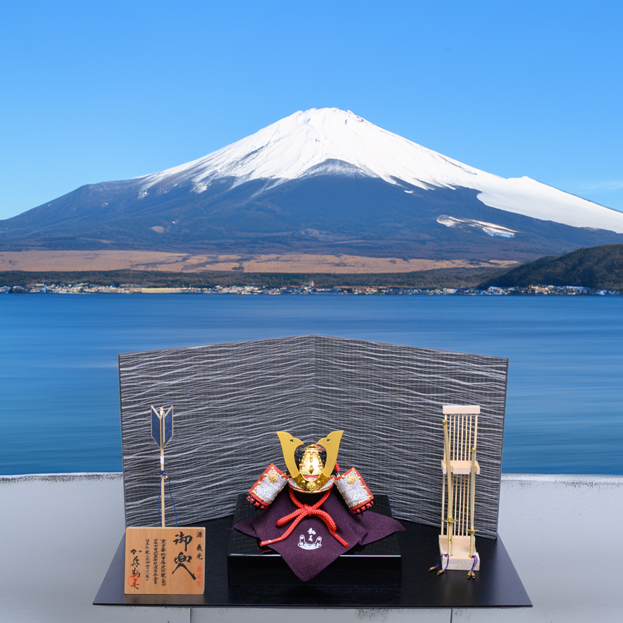 加藤鞆美作　国宝楯無の鎧小桜威4分の1兜オリジナルセット3写真