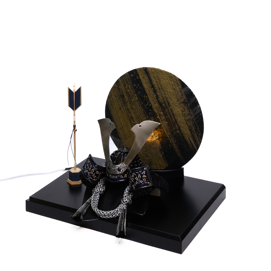 甲州印伝蜻蛉柄鉄紺6号出世兜washihujiセット2写真