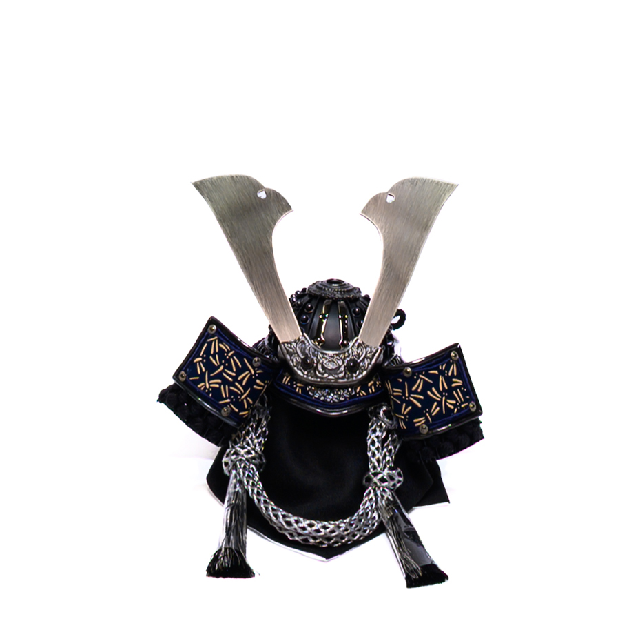 甲州印伝蜻蛉柄鉄紺6号出世兜washihujiセット4写真