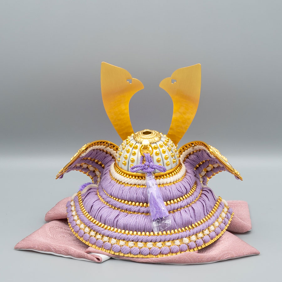 彩色兜シリーズ　紫鯉のぼり飾りセット4写真