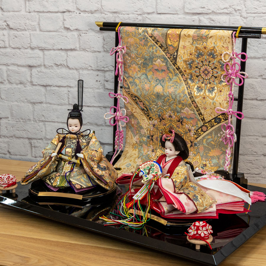 プリンセス雛人形　袋帯六通柄　正絹華文様 金糸衣装セット（青）2写真