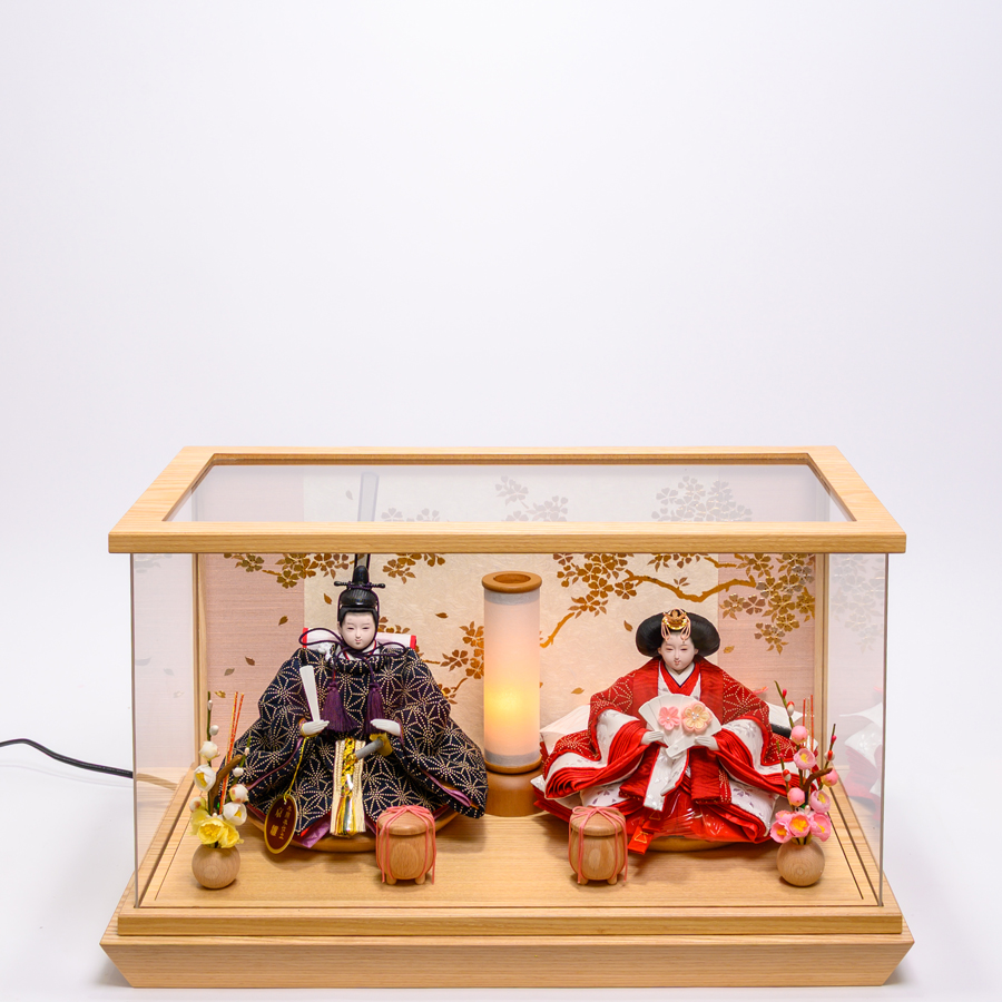 甲州印伝麻の葉柄親王アクリルケース飾り　haru