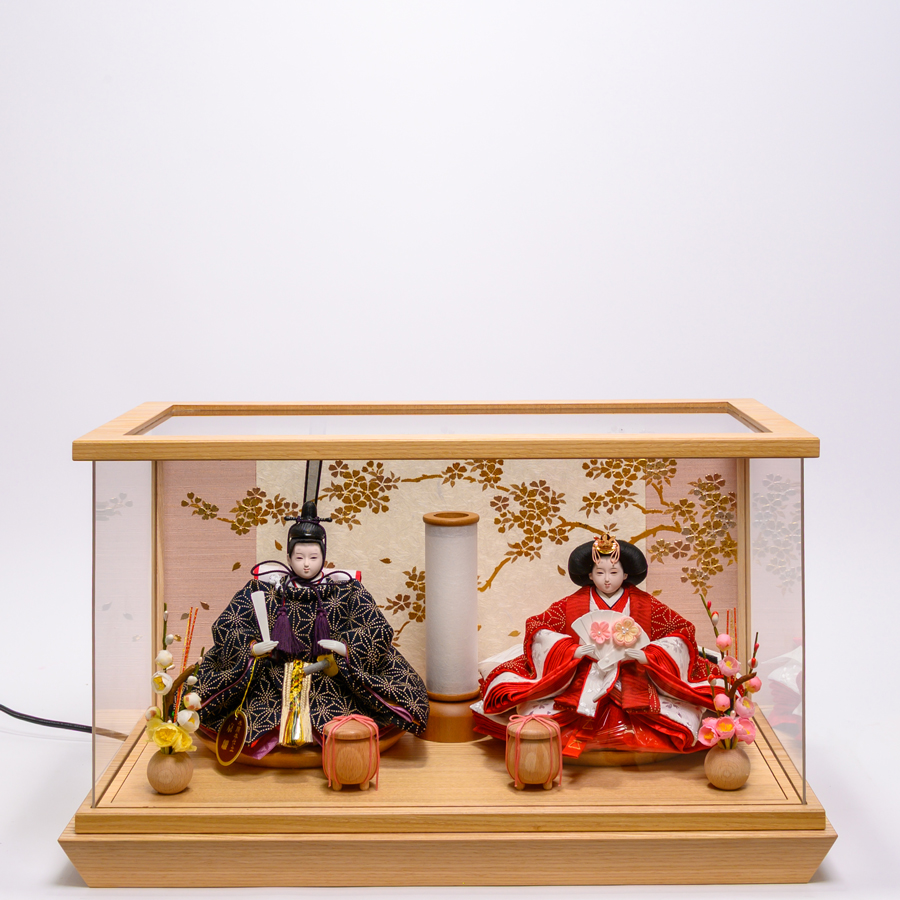 甲州印伝麻の葉柄親王アクリルケース飾り　haru4写真