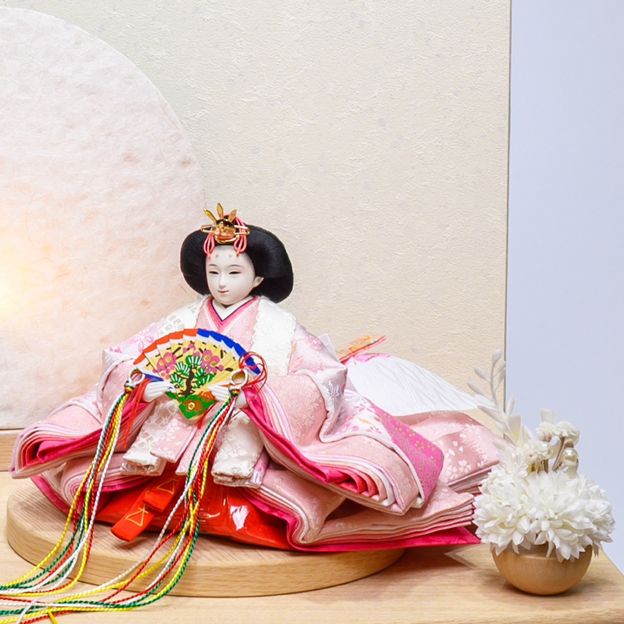 甲州印伝小桜柄切替衣装青・桃shizuku収納飾りセット4写真