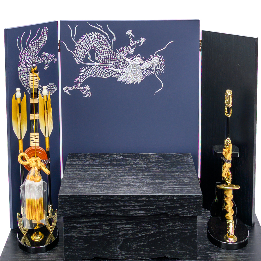 甲州印伝富士山柄8号　Black Edition TAKEDA銀龍兜セット4写真