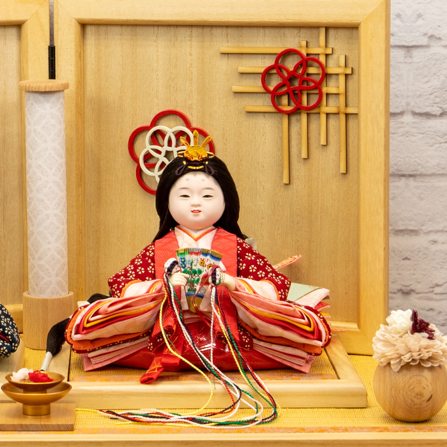 甲州印伝雛人形 小桜柄寿親王　和楽梅親王飾りセット4写真