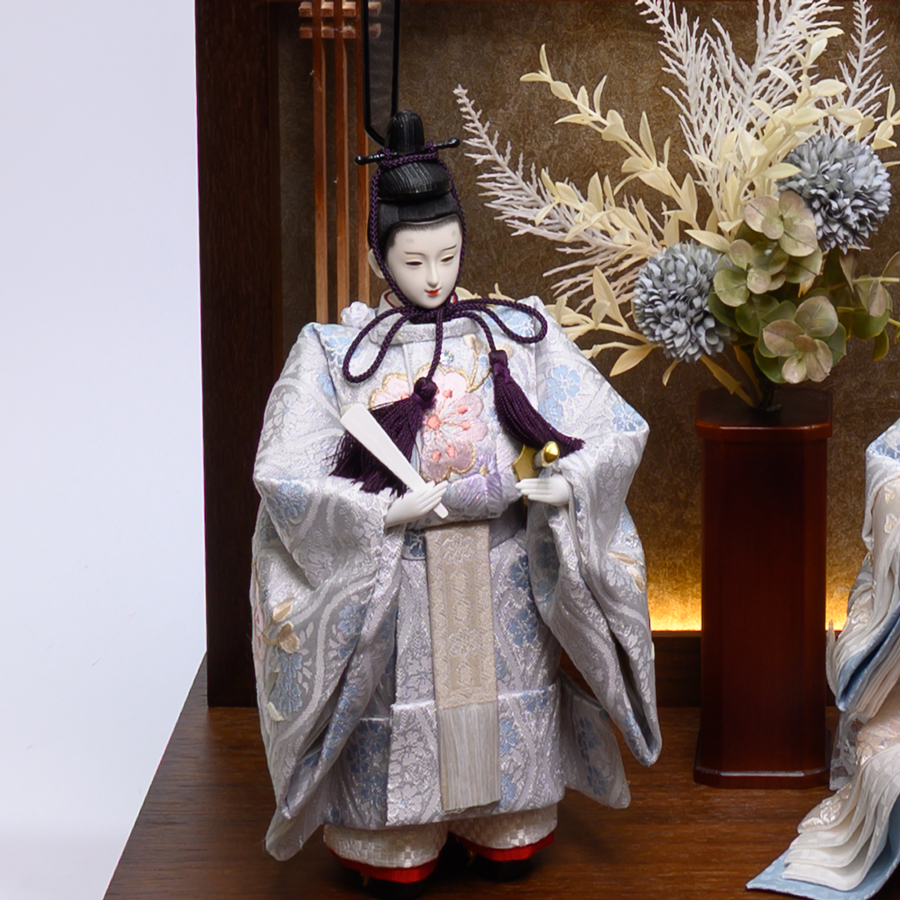 led照明付きsora立雛飾り　舞3写真