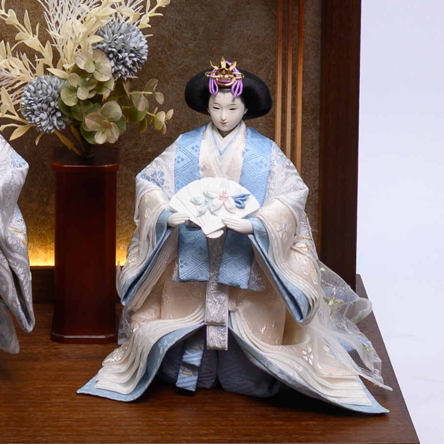 led照明付きsora立雛飾り　舞4写真