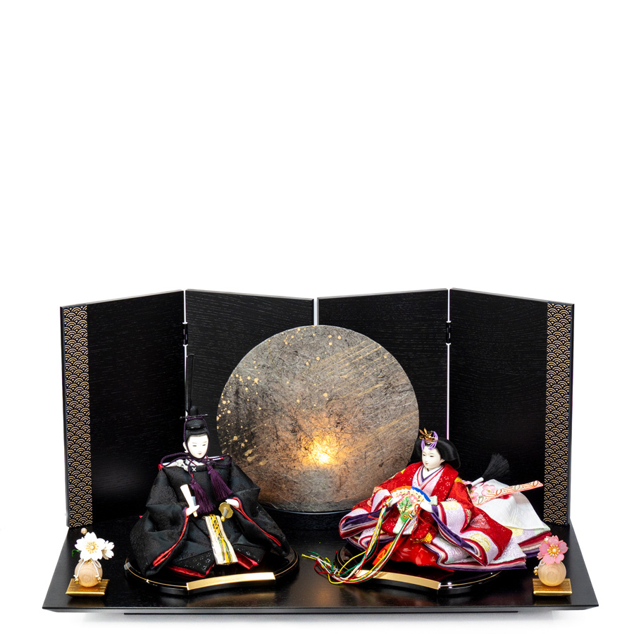 甲州印伝小桜柄有職切替衣装芥子親王　towa親王飾りセット