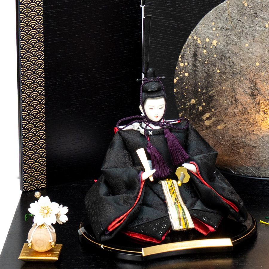 甲州印伝小桜柄有職切替衣装芥子親王　towa親王飾りセット3写真