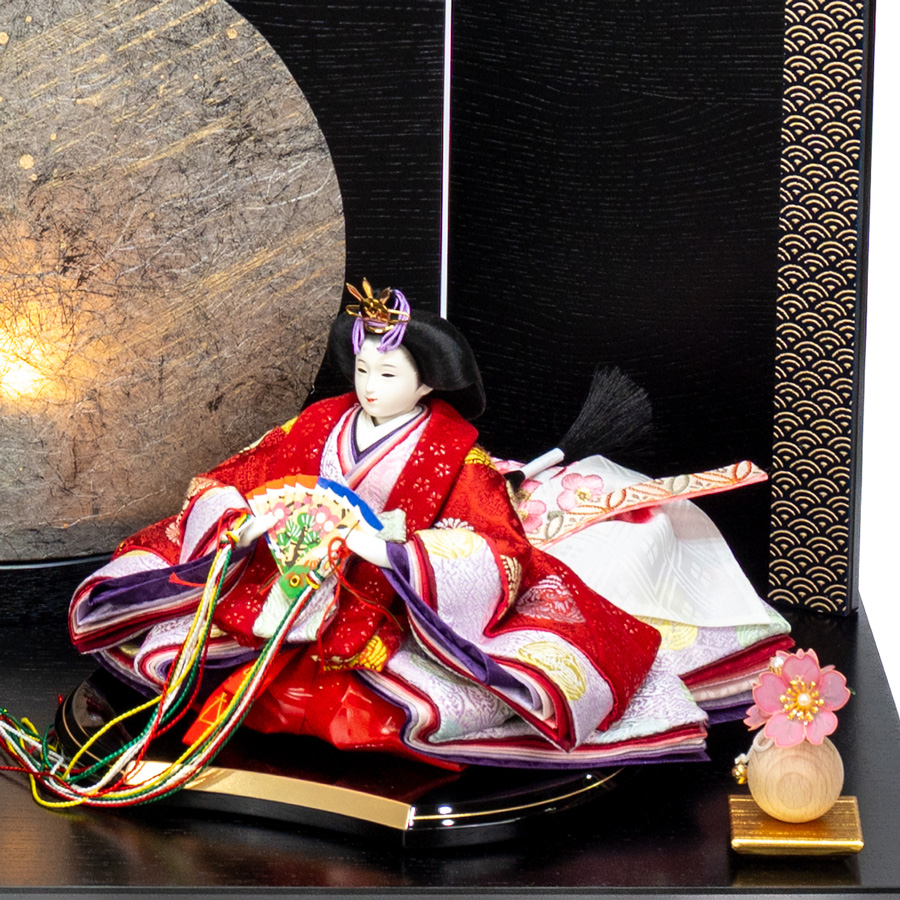 甲州印伝小桜柄有職切替衣装芥子親王　towa親王飾りセット4写真