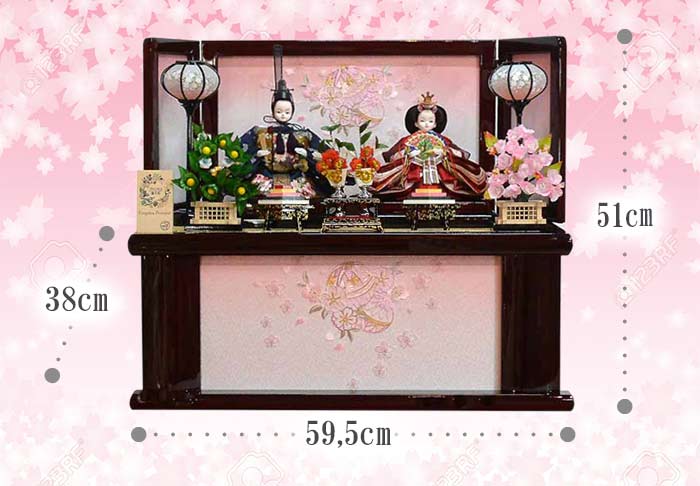 プリンセス雛人形　さくらにマリ桜刺繍収納箱セット2写真