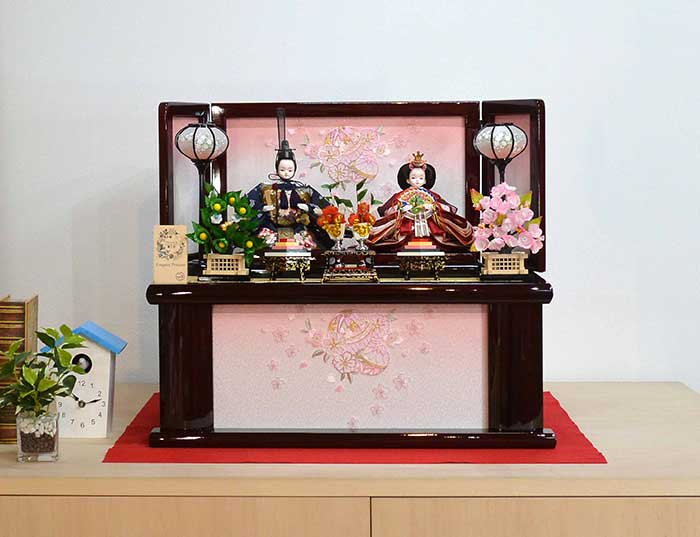 プリンセス雛人形　さくらにマリ桜刺繍収納箱セット3写真