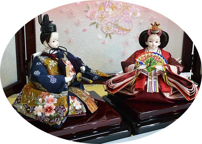 プリンセス雛人形　さくらにマリ桜刺繍収納箱セット4写真