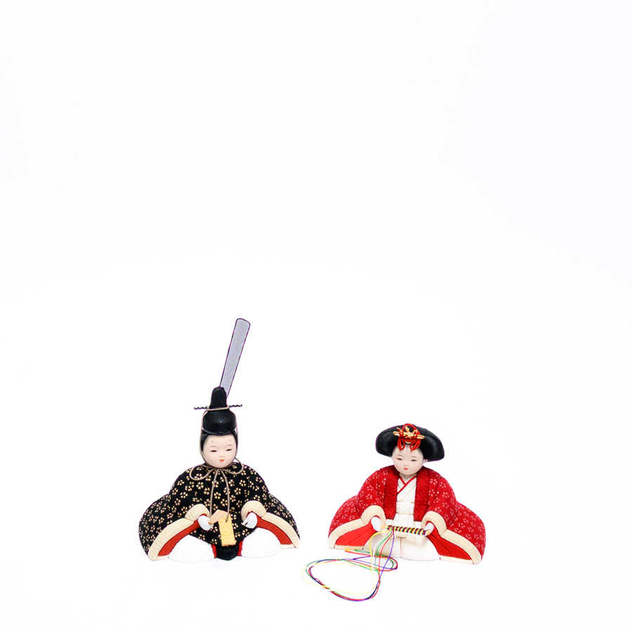 甲州印伝小桜柄・黒赤　若菜雛和紙LED照明円形台ピッコロセットsakurasakura4写真