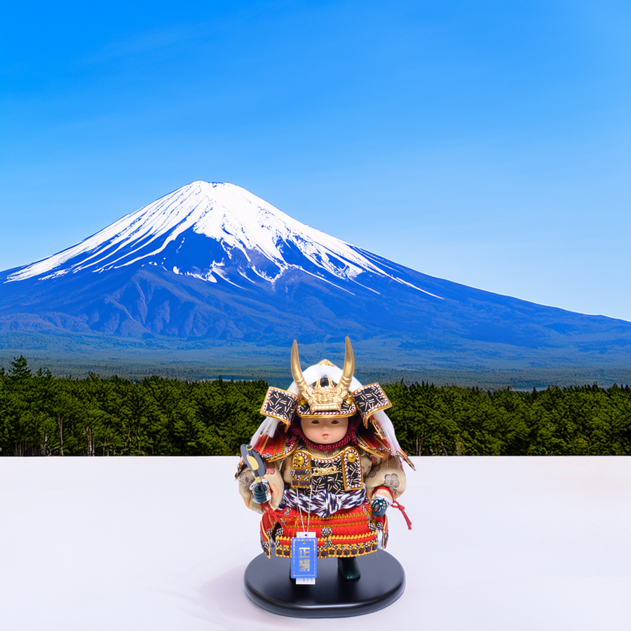 甲州印伝武田信玄稚児大将　麻の葉アクリルケース飾り3写真