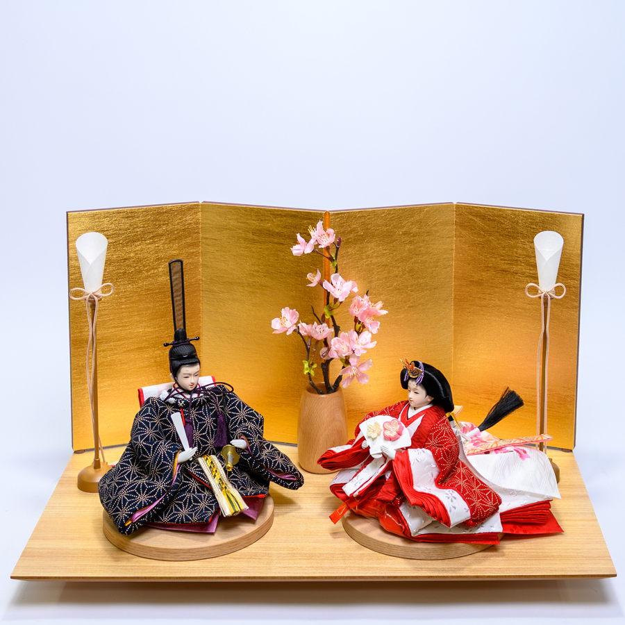 甲州印伝麻の葉柄pikkoroシリーズ　印伝親王飾りセット