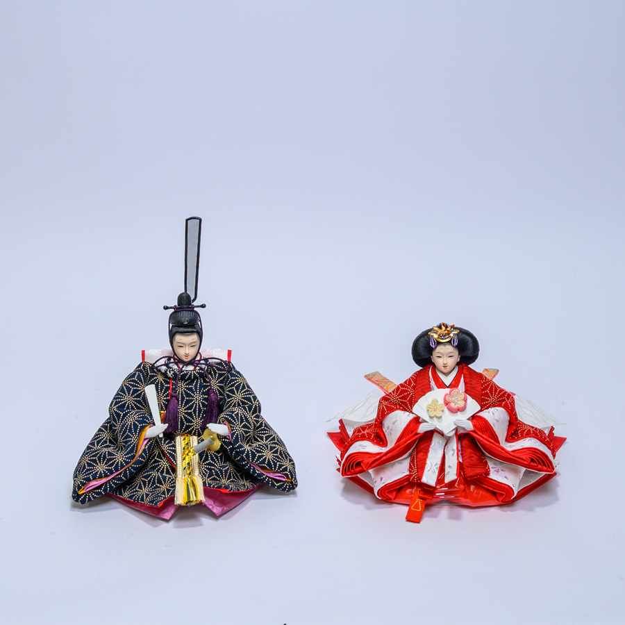 甲州印伝麻の葉柄pikkoroシリーズ　印伝親王飾りセット3写真