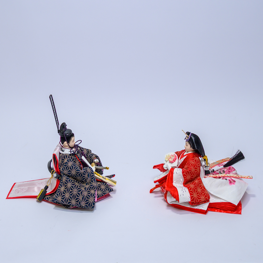 甲州印伝麻の葉柄pikkoroシリーズ　印伝親王飾りセット4写真