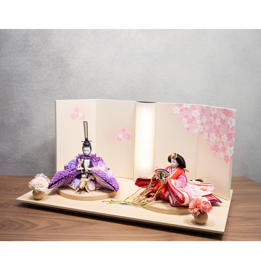 幸せかすみ桜　有松絞り衣装親王飾りセット2写真
