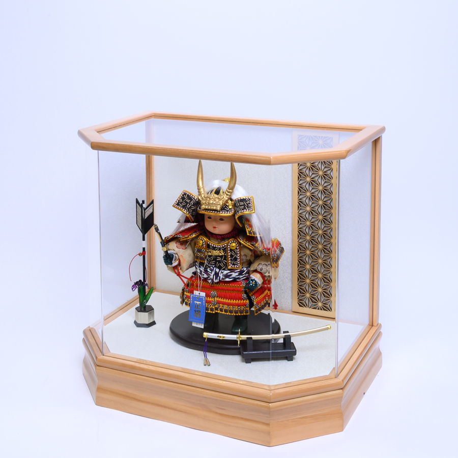 甲州印伝武田信玄稚児大将　麻の葉アクリルケース飾り2写真