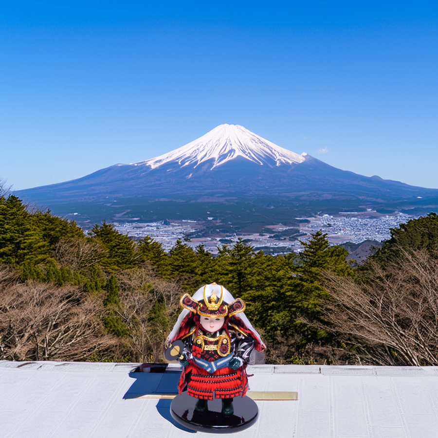 甲州印伝富士山柄武田信玄稚児大将健金富士山セット4写真