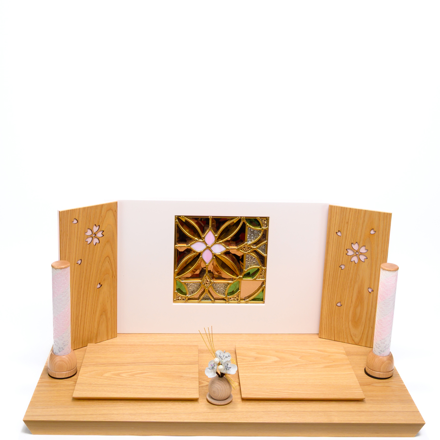 ピッコロシリーズ　ステンドグラス　さくらさくら親王飾りセット2写真