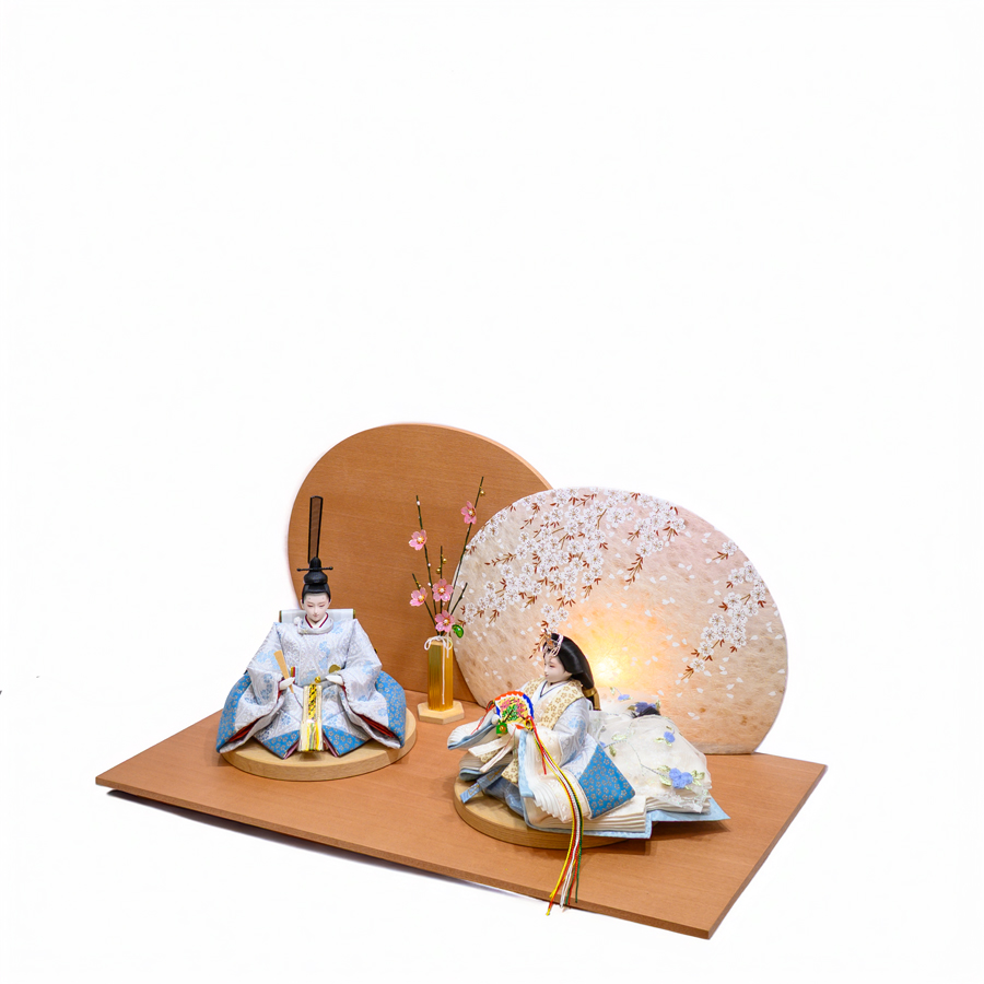 甲州印伝小桜柄切替衣装親王さくら日和飾りセット2写真