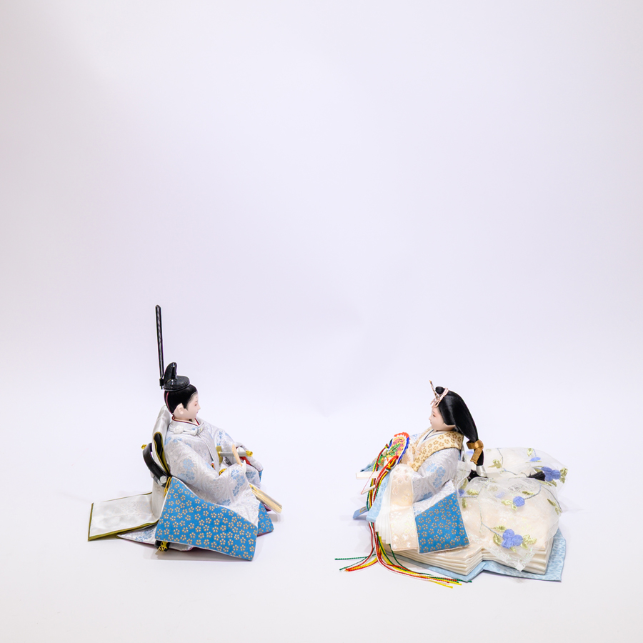 甲州印伝小桜柄切替衣装親王さくら日和飾りセット4写真