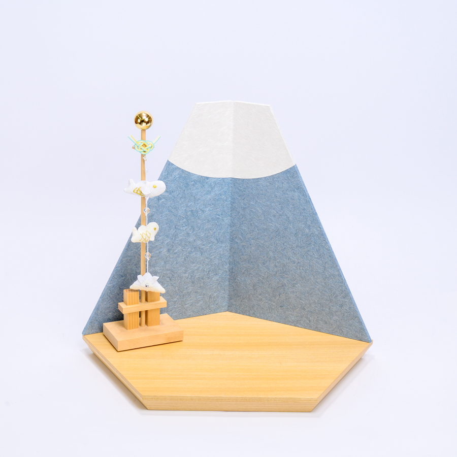 甲州印伝富士山柄稚児大将　富士山Subaru飾りセット3写真