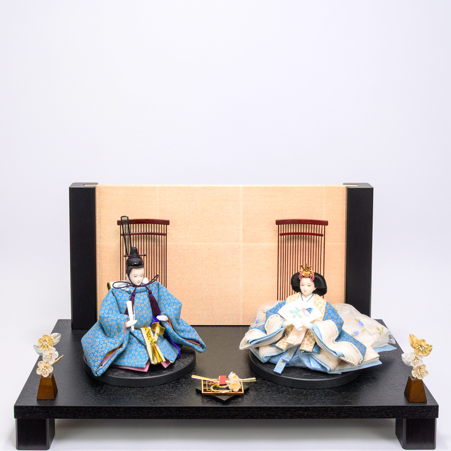 甲州印伝小桜柄水色白衣装shinkapu親王飾りセットⅡ1写真