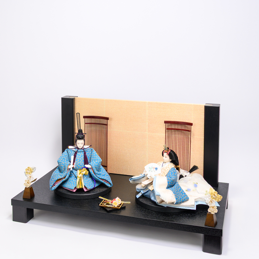 甲州印伝小桜柄水色白衣装shinkapu親王飾りセットⅡ2写真