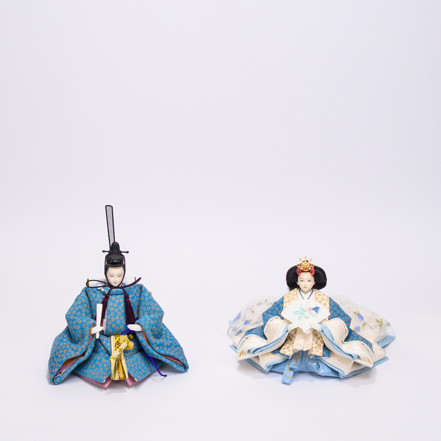 甲州印伝小桜柄水色白衣装shinkapu親王飾りセットⅡ