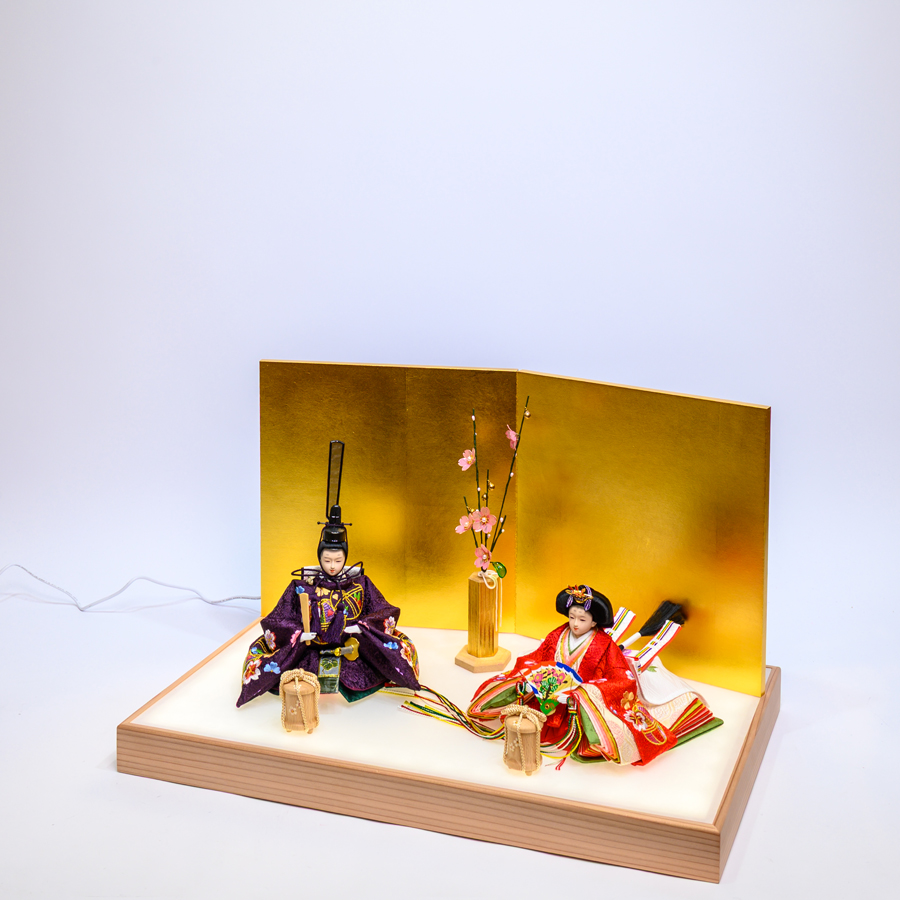 桜LED照明台　刺繍鞠に桜親王飾り2写真