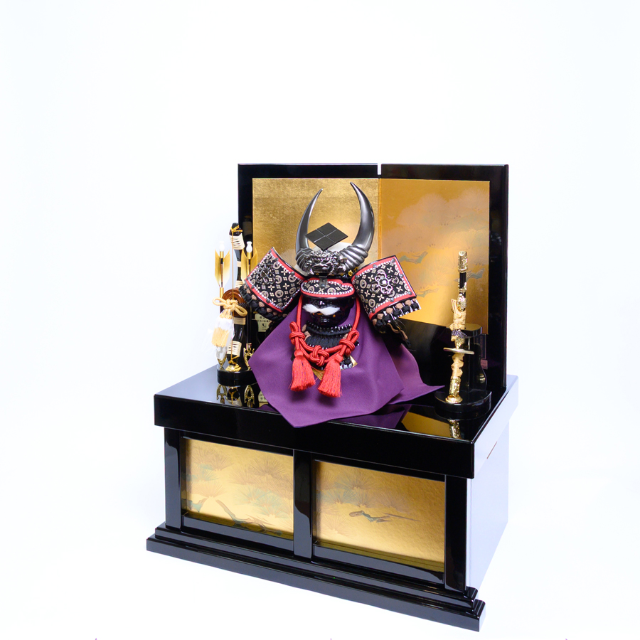 大越忠保作甲州印伝富士山柄武田信玄公12号兜Black収納飾り2写真