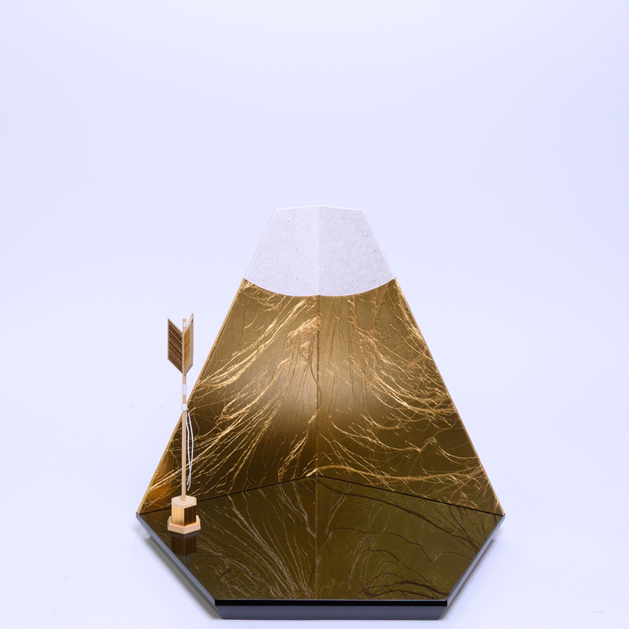 白甲州印伝富士山柄8号信玄兜金富士山セット3写真